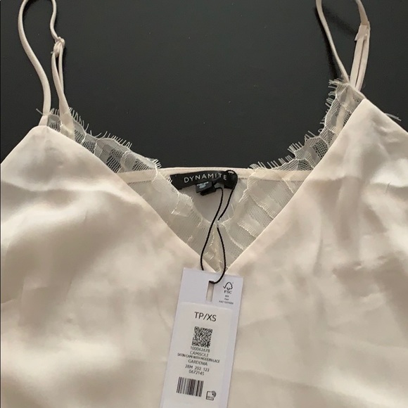 Dynamite Satin Cami with Modern Lace - Picture 2 of 3